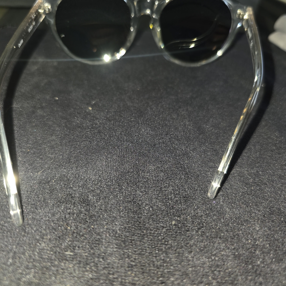 AQS Clear Frame Sunglasses with Green Lenses - Picture 3 of 5